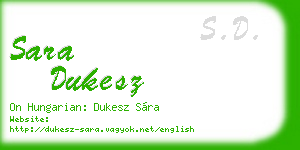 sara dukesz business card